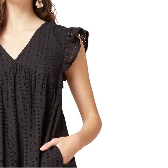 Black Eyelet Sundress With Hidden Skort Sz L - Picture 5 of 10